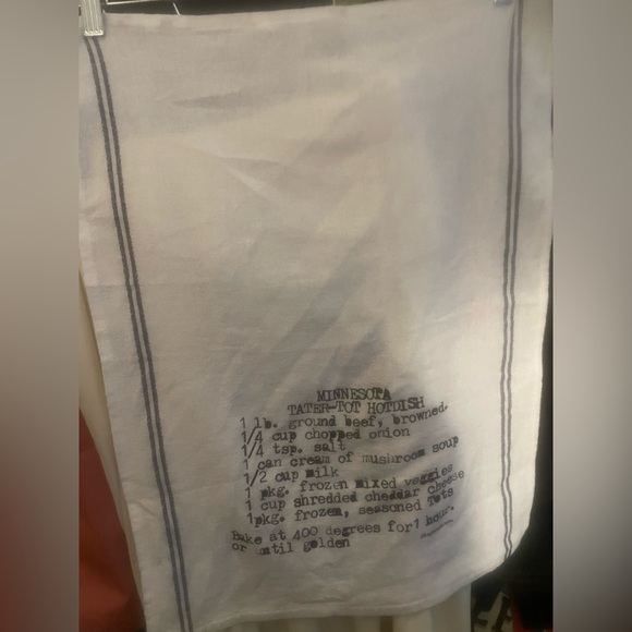 Vintage Minnesota Iconic Tater-Tot Hotdish Recipe Monogrammed Flour Sack Towel - Picture 2 of 9